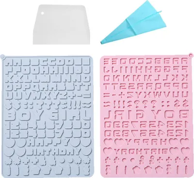 Produktbild von 2 Stück Buchstabenformen Für Erdbeeren Mit Schokoladenüberzug, Silikon-Fondantform Für Großbuchstaben, Kleinbuchstaben Und Zahlen Zur Herstellung