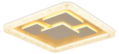 Imagen del producto de Lámpara de techo LED, metal, color dorado, blanco mate, longitud 48,8 cm