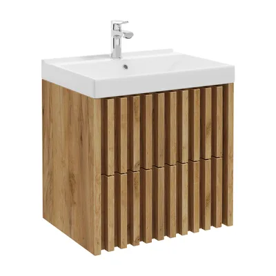 Produktbild von Waschtisch 60 cm, 2 Schubkästen, Eiche DESIO-107