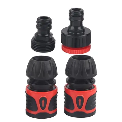 Image de Kit de raccords rapides 4 pièces pour tuyaux d'arrosage, kit d'adaptateurs pour tuyaux d'eau, accessoires pour la maison et le jardin, pour tuyaux de 1/2 pouce