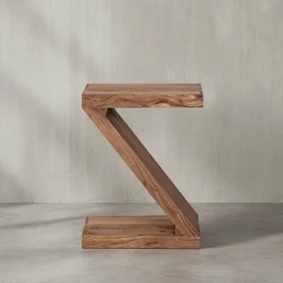 Beistelltisch "Z" Cube_ Akazie/Sheesham_ Z-Form_ 44x59x30 cm_ handgefertigt_ vielseitig nutzbar - KADIMA DESIGN_Farbe_ Beige_ Größe_ 44x30x59 cm_#sku_BARWL1.456#