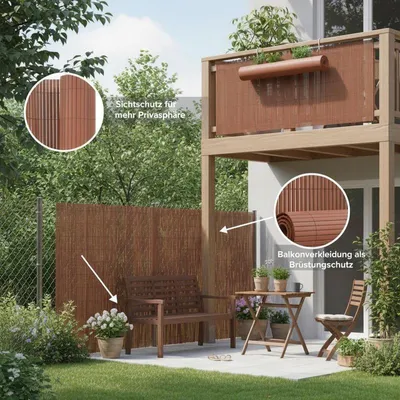 Obrázek produktu pro Panel plotu do zahrady, konstrukce z PVC, rozměry 90 x 500 cm, oboustranný design, snadná instalace, vhodný pro venkovní použití