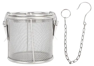 Kräuterfilter Edelstahl feinmaschig mit Kette Haken M