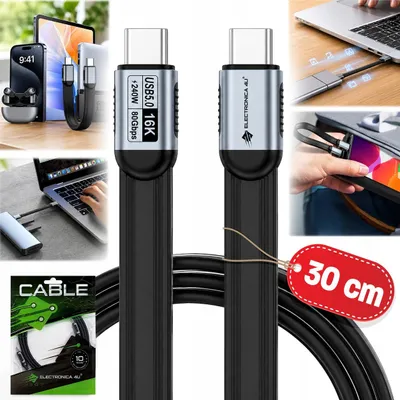 Obrázok produktu pre Rýchly kábel na prenos dát 40 Gb/s, USB4, Thunderbolt 3/4/5, 240W, 30 cm