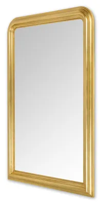 Obrázek produktu pro MO.WA nástěnné zrcadlo zrcadlo klasické velké 92x137 cm Louis Philippe zlatý list velké zrcadlo dřevěný rám zlacené klasické zrcadlo dekorativní starožitné