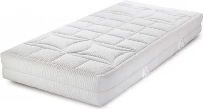 A white mattress is shown against a white background.