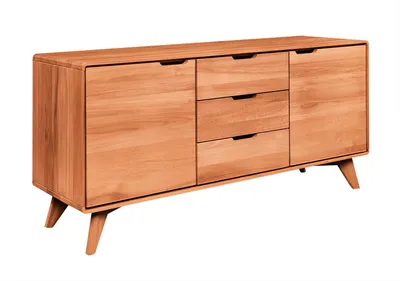 Produktbild von Kommode Timaru 13 Kernbuche massiv geölt - Abmessungen: 63 x 134 x 40 cm (H x B x T)