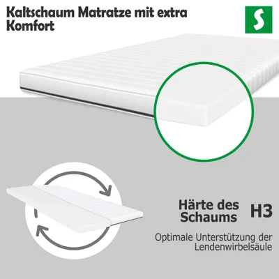 Produktbild von 10cm Kaltschaum Matratzentopper 80x200 - Kaltschaum Topper H3 - Matratzenauflage