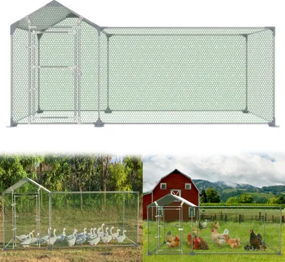 Produktbild von LARS360 3x1x1,4 m kurník pre kurčatá s voľným výbehom so zámkom kurník pre kurčatá s voľným výbehom s vodotesnou PE tkaninou a žiarovo pozinkovanou oceľou kurník pre malé zvieratá