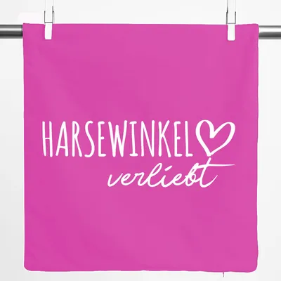 Produktbild von Huuraa Kissenbezug Harsewinkel verliebt 40x40cm Fuchsia Baumwolle Dekokissenbezug Geschenkidee