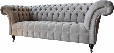 Image de Gris Chesterfield Canapé Trois places Coussin Canapé Meubles Nouveau