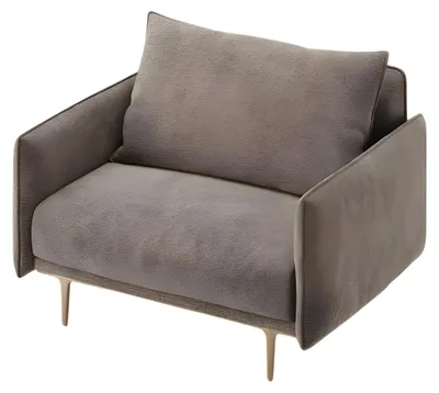 Immagine prodotto di Poltrona moderna in tessuto grigio con struttura in legno