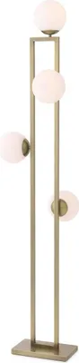 Produktbild von Casa Padrino Luxus Stehleuchte Messingfarben / Weiß 40 x 34,5 x H. 175 cm - Moderne Wohnzimmer Lampe - Luxus Kollektion