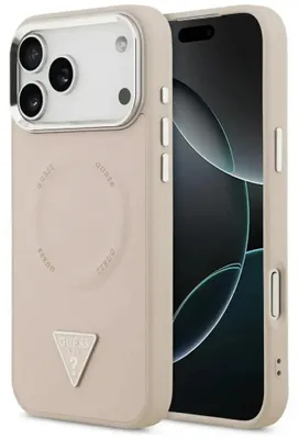 Obrázok produktu pre GUESS case passend für IPHONE 17 Pro Max compatible with MagSafe GUHMP17XPSDTSCMP (PU W/ Triangle Logo) pink