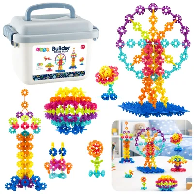 Immagine prodotto di Set di mattoncini per fiocchi di neve in una valigia, 140 pezzi