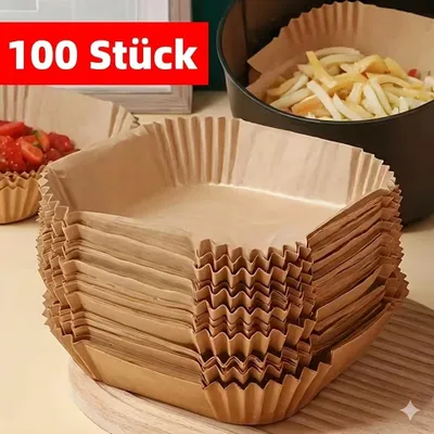 Zdjęcie produktu dla Papier do pieczenia Airfryer 100 sztuk wkładów Frytkownica na gorące powietrze Odporny na wysoką temperaturę