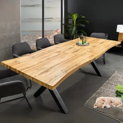 Produktbild von Ausziehbarer Esstisch OAKLAND 160-200cm Wildeiche-Design Baumkante