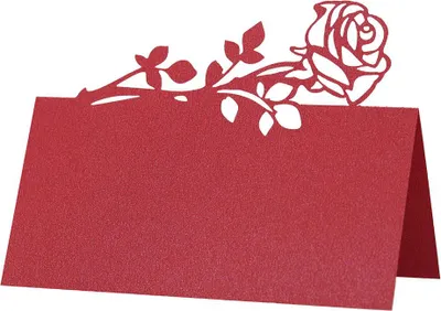 Produktbild von 50pcs Favor Decor Laser Cut Rose Design Blank Tisch Name Platz Karte Für Hochzeit Party Treffen
