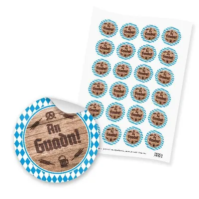 Produktbild von itenga 24x Sticker An Guadn! Aufkleber Bayern Oktoberfest Mottoparty (Motiv 199)