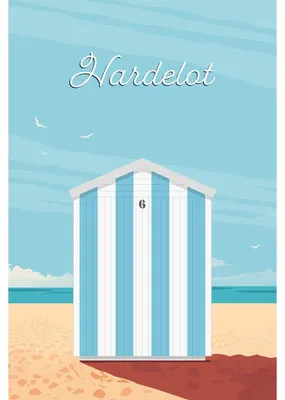 Image de Tableau sur toile illustration Hardelot 30x45 cm, Tableau mural moderne pour décoration intérieure