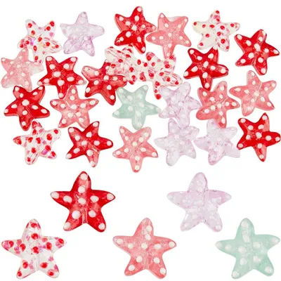 30 handgefertigte Lampwork-Seesternperlen, bunt, für DIY-Schmuck