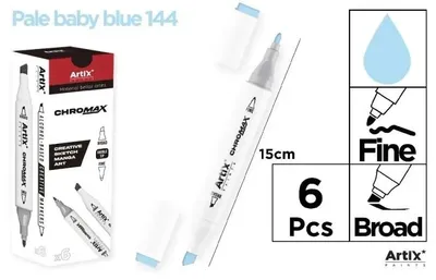 Zdjęcie produktu dla Marker Chromax z 2 końcówk. pale blue 144 (6szt) - Artix