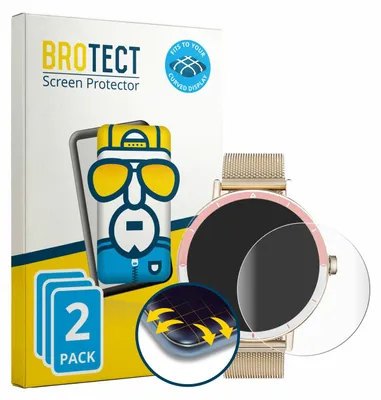 Produktbild von 2x BROTECT Fullscreen Schutzfolie für Keeponfit Smartwatch 1.27" Displayschutz Folie Fullcover Klar Transparent