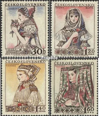 Produktbild von Briefmarken Tschechoslowakei 1956 Mi 994-997 (kompl.Ausg.) postfrisch Trachten
