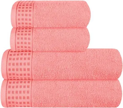 Productafbeelding van Unyqoos® 4-delige handdoekenset, gemaakt van 100% katoen – 2 handdoeken van 70x140 cm en 2 handdoeken van 50x90 cm, bijzonder zacht en absorberend voor dagelijks gebruik