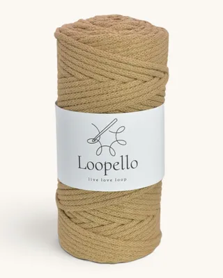 Immagine prodotto di Spago di cotone Loopello, modello Classic, 3 mm, 100 metri – color caramello