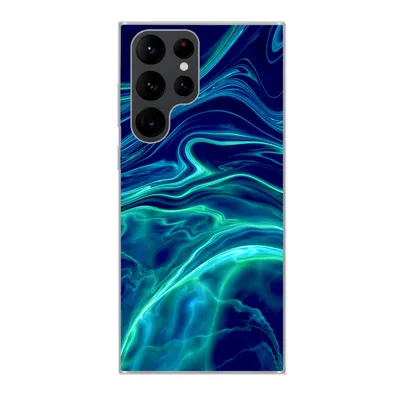 Produktbild von MuchoWow® Handyhülle Schutzhülle Hülle für Samsung Galaxy S22 Ultra Abstrakt - Wellen - Design Silikon Softcase Handy Hülle - Abbildung