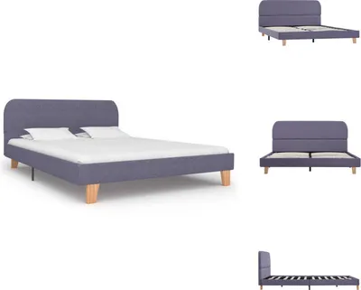 Produktbild von vidaXL Bettgestell Hellgrau Stoff 140x200 cm -  Betten & Bettgestelle