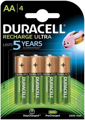 Immagine prodotto di Duracell - Batteria ricaricabile Duracell AA Ultra RCR 2500mah | Soffio a 4 pezzi | 10 pezzi