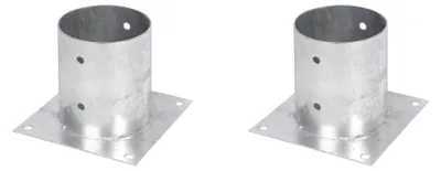 Produktbild von Alberts Aufschraubhülse | für Rund- oder Vierkantholzpfosten | feuerverzinkt | Ø121 mm | 2er Set