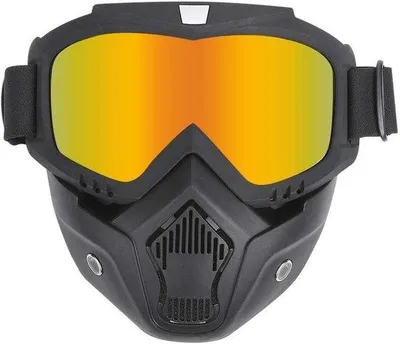 Produktbild von Sicherheitsbrille mit abnehmbarem Schutzscheibe für Radfahren und Fahrradfahren (rot)