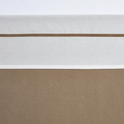 Produktbild von Meyco Bettlaken Weiß mit Paspel Taupe 100 x 150 cm