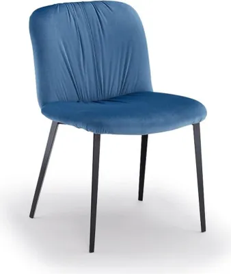 Produktbild von Designer Blauer Stoffstuhl Sitzstühle Exklusive Esszimmerstühle