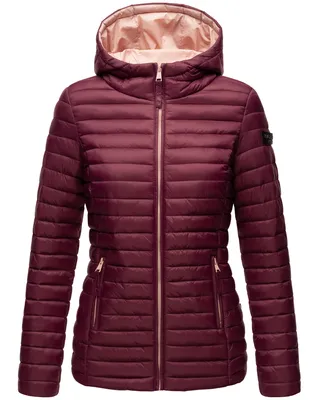 Produktbild von Marikoo Asraa Leichte Damen Herbst Steppjacke mit Kapuze Übergangsjacke Winterjacke Wine Gr. 34 - XS