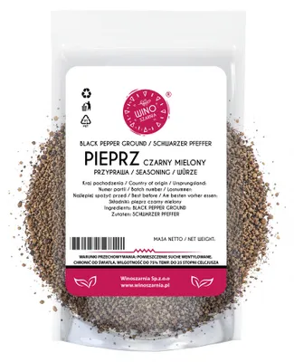 Zdjęcie produktu dla Pieprz Czarny Mielony Winoszarnia 100 g przyprawa z Wietnamu aromatyczny