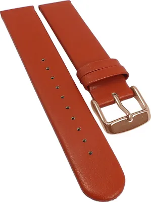 Produktbild von Minott Vegan Uhrenarmband braun flach gleichlaufend Apfelfaser, Stegbreite:14mm, Schließe:Roséfarben