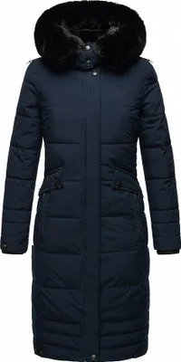 Produktbild von Navahoo Damen Winterjacke Langer Parka Warm Stepp Mantel Kapuze Fahmiyaa Navy Gr. 44 - XXL