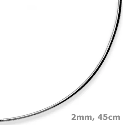 2mm-Halsreif-Tondakette-aus-925-Silber-rhodiniert-45cm