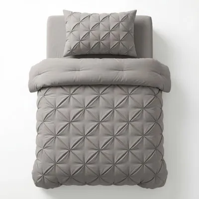 Produktbild von Sleeptime Lazy Bettdecke Pintuck Taupe/Grau 140 x 200 cm