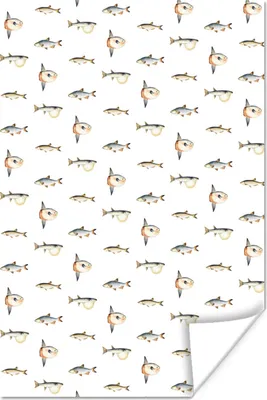 Produktbild von MuchoWow® Poster Fische - Farben - Muster 20x30 cm - Papierdruck