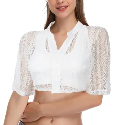 Productafbeelding van Dames Dirndl Blouse met Korte Mouwen