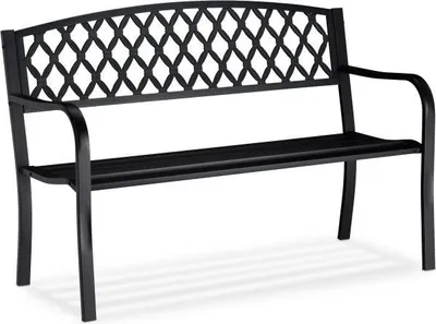 Produktbild von Metall-Gartenbank mit Flechtmuster