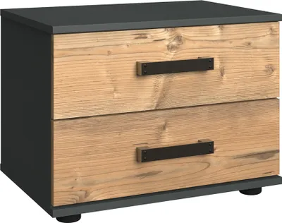 Produktbild von Nachtschrank Industrial Stil graphit mit Fichte SUNDERLAND-43