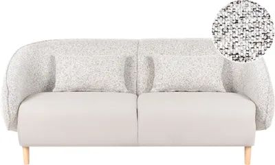 Zdjęcie produktu dla BELIANI Sofa trzyosobowa jasnobeżowa w stylu nowoczesnym tapicerowana dwie tkaniny
