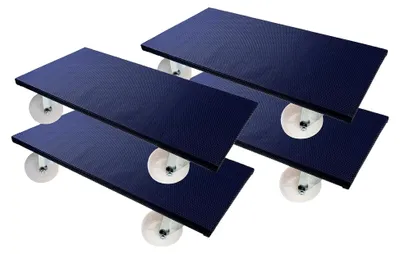 Produktbild von 4 Möbelroller, 600 x 300 Transportrollbrett mit Antirutschüberzug, 500 kg