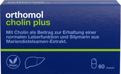 Produktbild von Orthomol Cholin Plus - k udržení normální funkce jater - se silymarinem z extraktu ostropestřce mariánského, 30 denních dávek